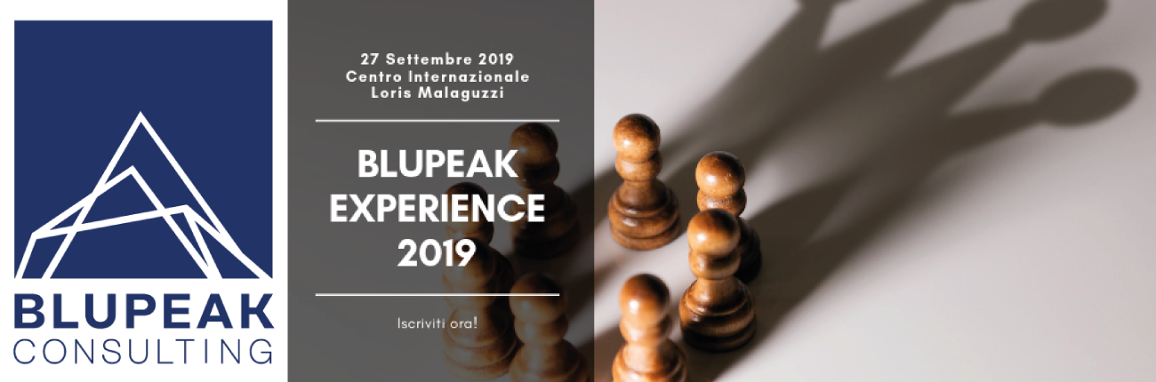 locandina BluPeak 2019 e logo BluPeak Consulting
