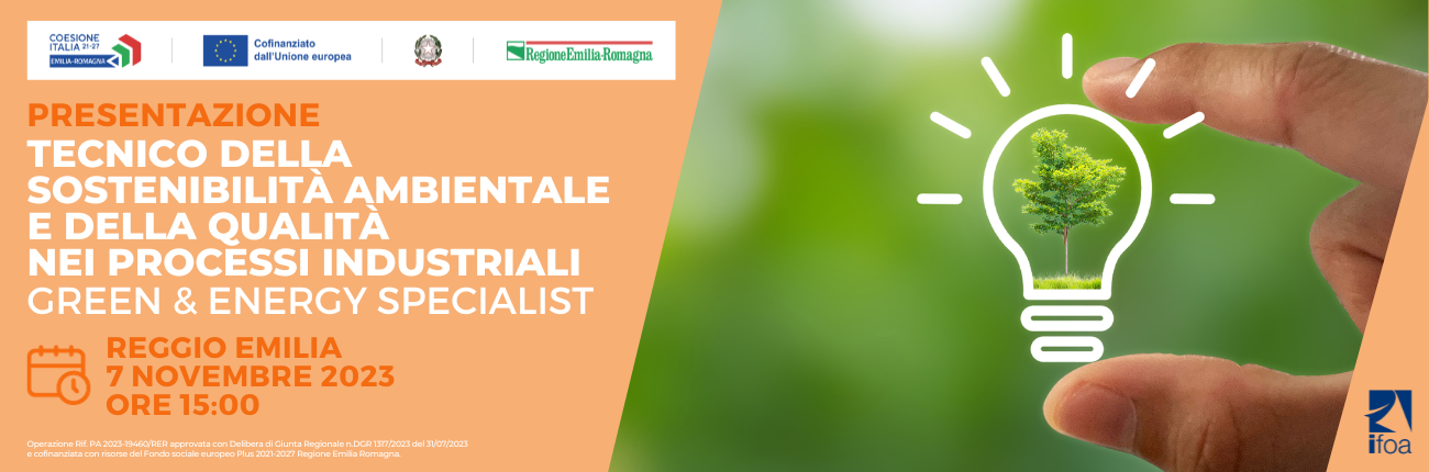 Corso IFTS - Tecnico della sostenibilità ambientale e della qualità nei processi industriali